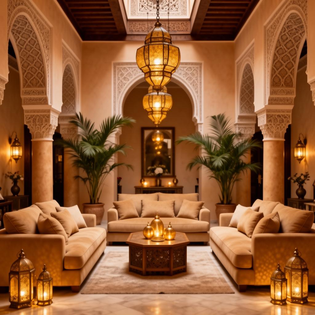 Intérieur de riad marocain de luxe